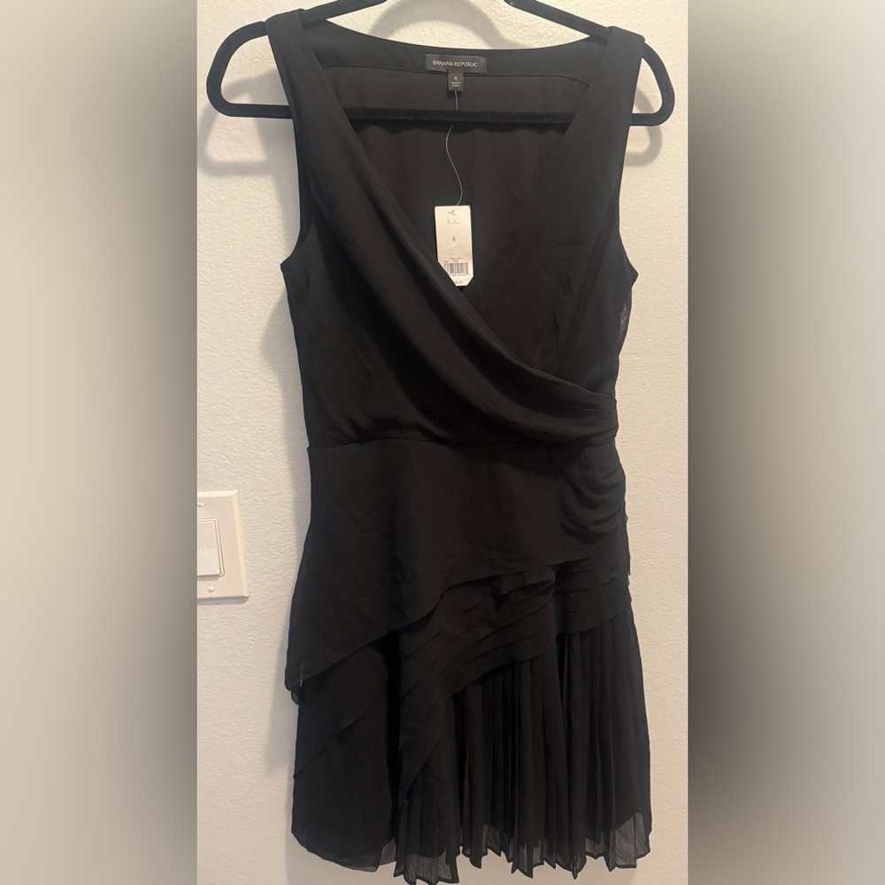 Banana Republic Black Asymmetrical Sheath Dress